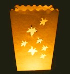 Yellow Lantern Tealight Candle Paper Bags - Leaves - Autumn Fall Party Decoration - 10 Pack